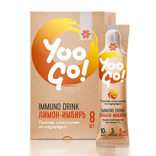 Yoo Gо - Напиток Immuno Drink (Защита иммунитета) «Лимон-имбирь»