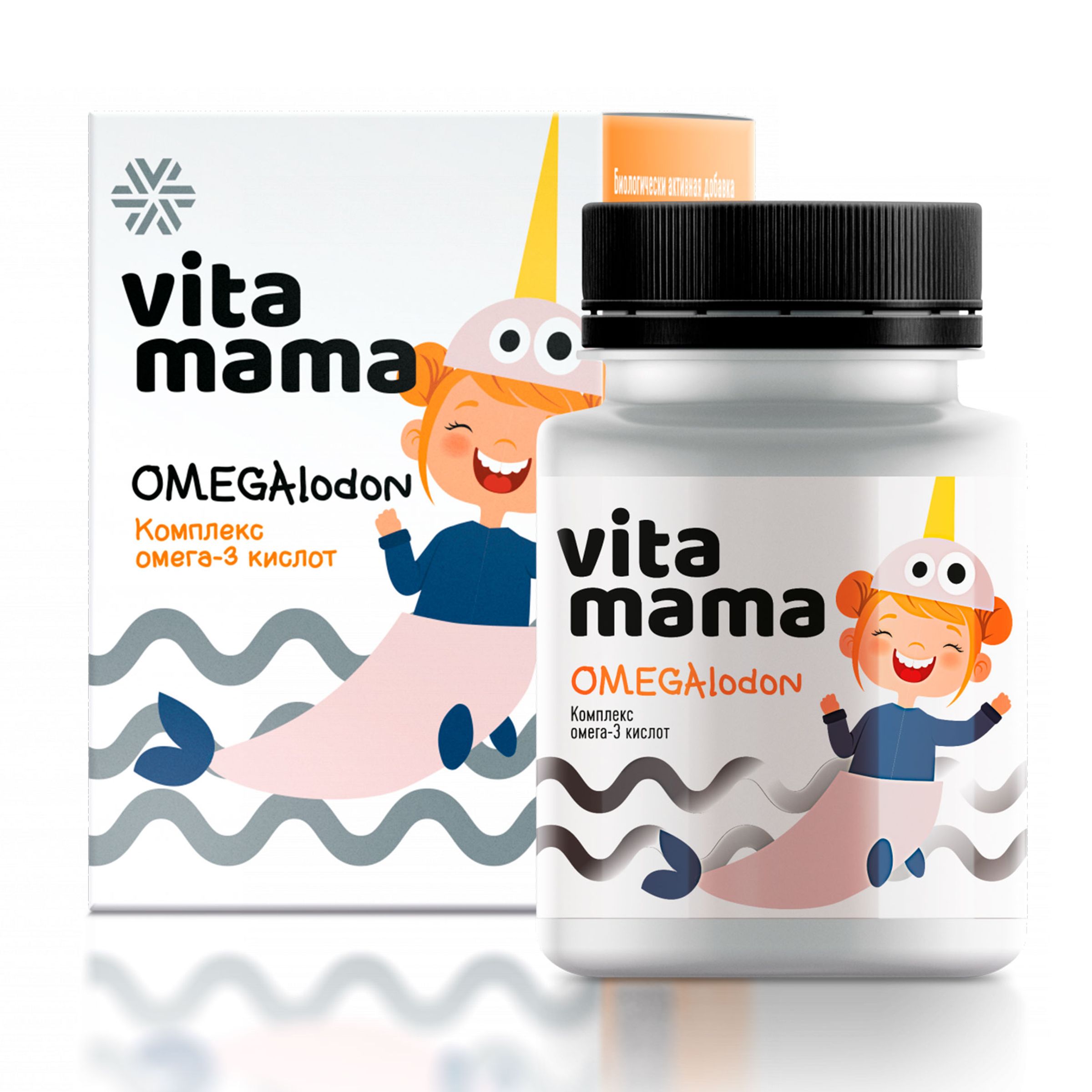 OMEGAlodon (классик), комплекс омега-3 кислот Vitamama, 60 капсул ...