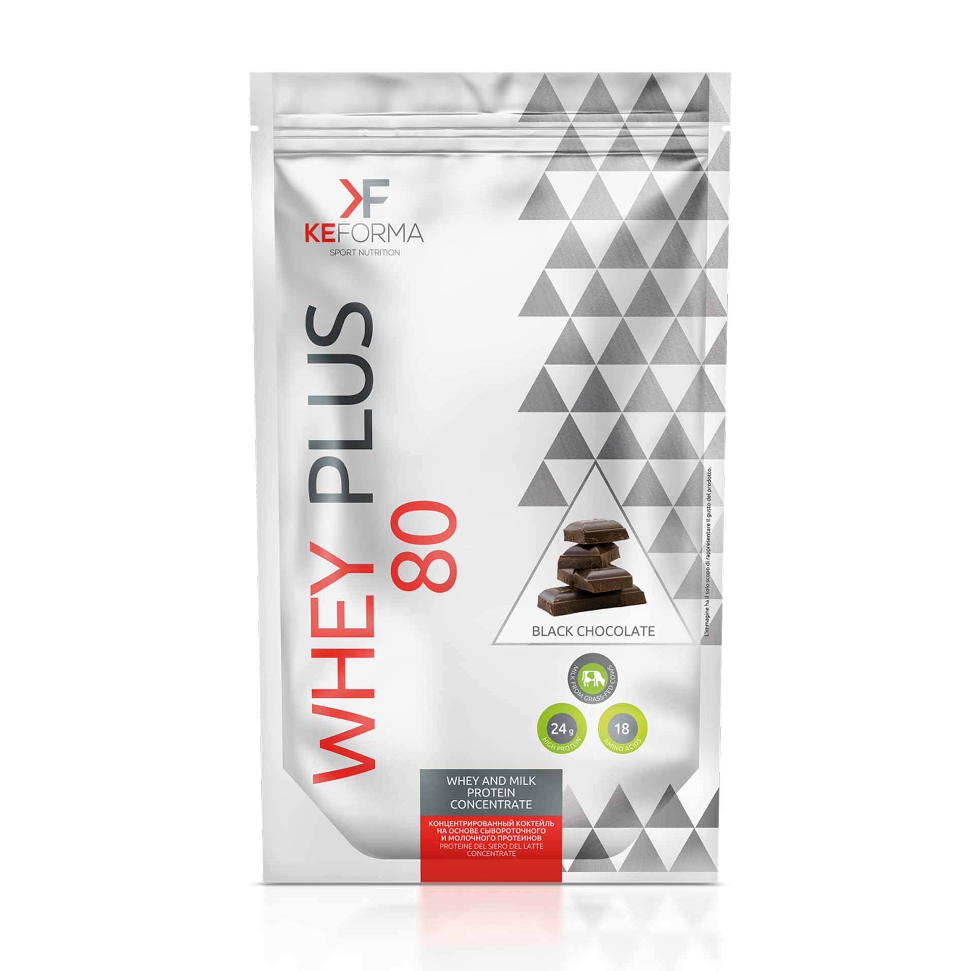 Keforma - WHEY PLUS 80 (темный шоколад), протеиновый коктейль, 480 г