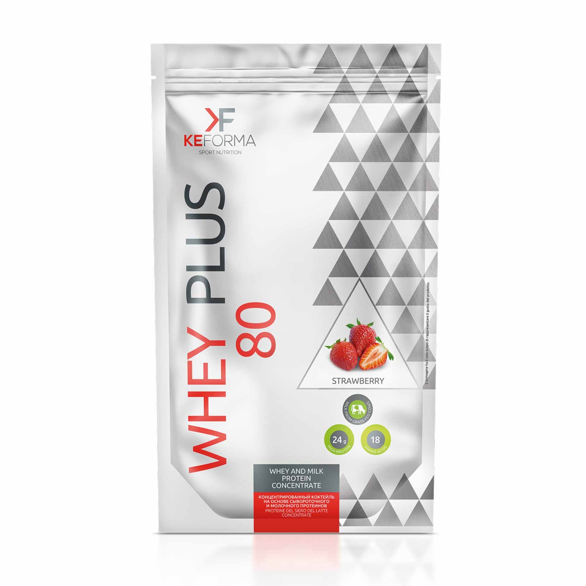 Keforma - WHEY PLUS 80 (клубника), протеиновый коктейль, 480 г