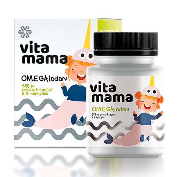 Vitamama - OMEGAlodon (мультифрукт), комплекс омега-3 кислот